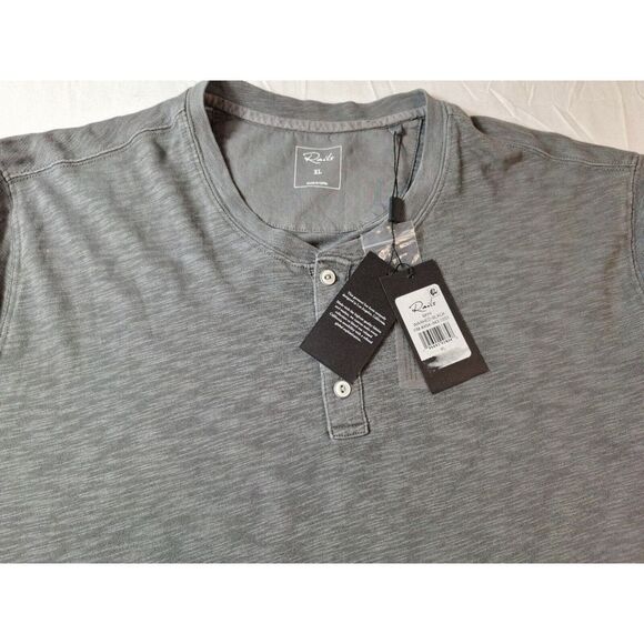 RAILS Skhi Henley Shirt Mens Sz XL Washed Black Stretch Long Sleeve Cotton - Picture 4 of 8